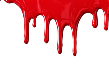 CMYK or red , pink, yellow, blue, black and red stroke of paint pouring from can isolated on png transparent background	