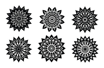 Intricate Black and White Mandala Designs. Geometric & Floral Patterns for Art and Decor.