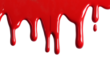 CMYK or red , pink, yellow, blue, black and red stroke of paint pouring from can isolated on png transparent background	