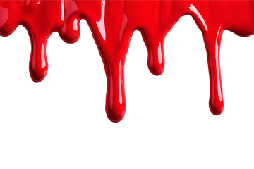 CMYK or red , pink, yellow, blue, black and red stroke of paint pouring from can isolated on png transparent background	