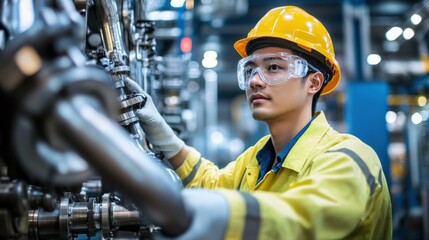 Professional Engineer Working in a Modern Industrial Setting