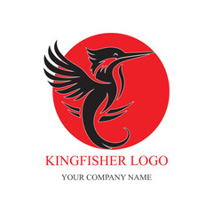 Colorful vibrant kingfisher logo design.