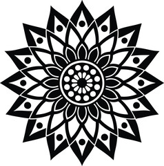 Intricate Black and White Mandala Designs. Geometric & Floral Patterns for Art and Decor.