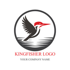 Colorful vibrant kingfisher logo design.