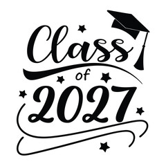 Class of 2027 Varsity Block Font Graduatio
