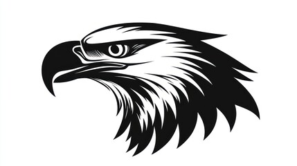 Obraz premium Eagle head graphic, artistic design, strong silhouette, potential for logo or poster