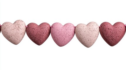 Obraz premium A beautifully arranged row of pink and red heart shapes creating a charming welcome garland for any occasion