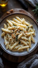 Creamy Peanut Pesto Pasta on Plate