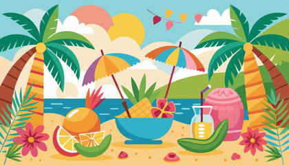 very beautiful and high quality colorful  natural illustration vector 