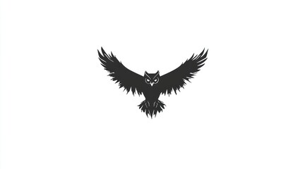 Obraz premium Owl in Flight, Abstract Silhouette, Minimalist Design, Stock Photo
