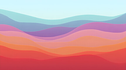 Smooth Colorful Gradient Wavy Hills Abstract Landscape Art Wallpaper