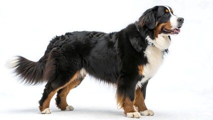 Bernese Mountain Dog on a White Background