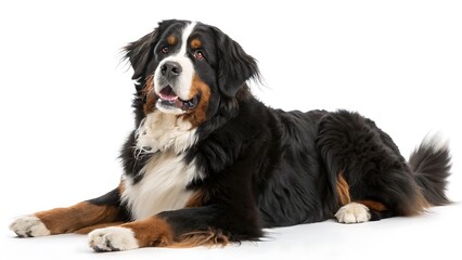 Bernese Mountain Dog on a White Background