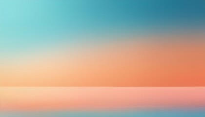 Fototapeta premium Abstract background. Subtle Peach Sky Blue Gradient BG. Peaceful calming background. Warm peach to soft sky blue blend, smooth gradient. Gentle & serene backdrop.