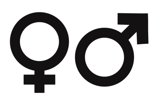 male and female symbols - Powered by Adobe