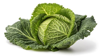 Fototapeta premium Fresh Cabbage on a White Background