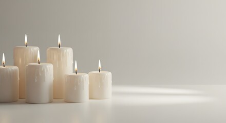 Serene Still Life: A Collection of Lit Candles