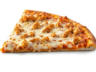 Buffalo chicken pizza slice served with cheese on a base