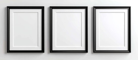 A straight line of frames enhances the simplicity of interior design.