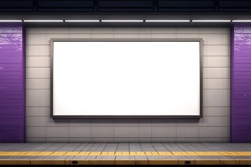Blank Subway Station Billboard Mockup for Advertising Design