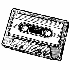 Retro Cassette Tape  Illustration Vintage Music Icon Design