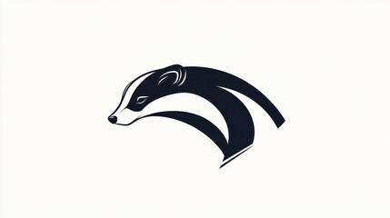 Obraz premium Badger head profile, stylized art, white background, logo design