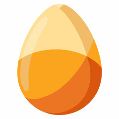 Candy corn style egg on a white background