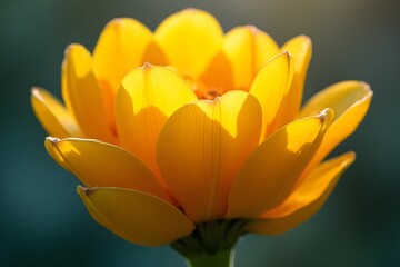 Close-up of a Vibrant Yellow Flower Petals in Sunlight