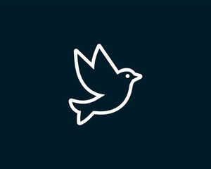 flying bird logo design icon vector illustration.