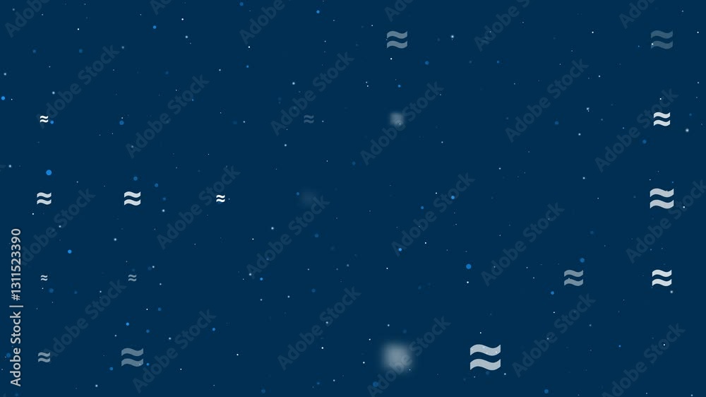 Poster template animation of evenly spaced approximately equal symbols of different sizes and opacity. anim