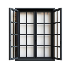 Black window panes opened wide inviting light and air