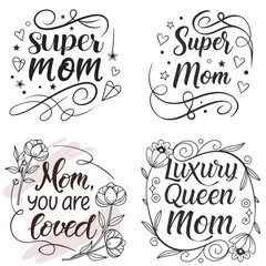 set of Mother’s Day special calligraphic design elements for design