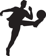 football player silhouette, soccer player vector illustration