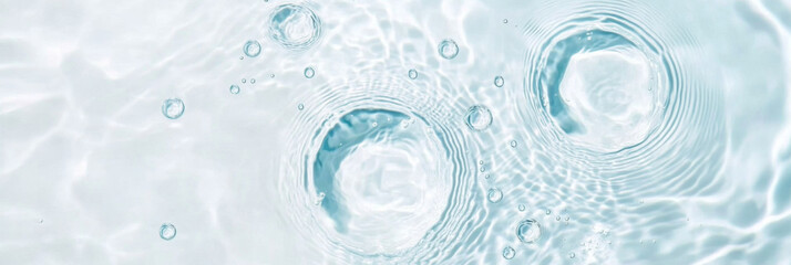 Ripples in clear blue water with abstract circular patterns, suitable as calming SPA background