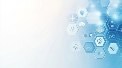 Fototapeta premium Abstract medical technology background with icons