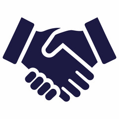 Handshake Silhouette Vector Icon White Background.