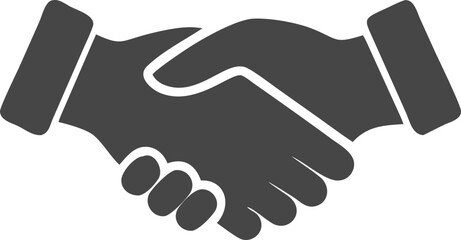 Simple Handshake Icon High-Quality Black and White Silhouette Vector.