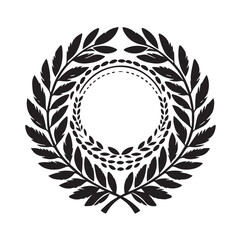 A circle with a laurel wreath on it
