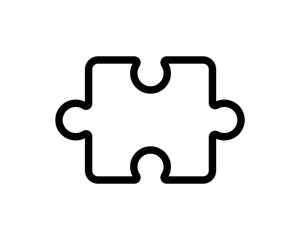 Bold, minimalist puzzle piece icon. Perfect for websites, apps, presentations needing a connection, solution, or teamwork theme.  Clean lines, high contrast, easily scalable for various sizes.
