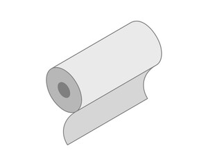Textile roll vector icon. Paper tube illustration design for kitchen cleaning towel, carpet, scroll whatman, fabric.