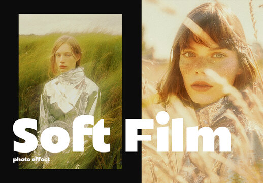 Soft Film Portrait Photo Effect Template