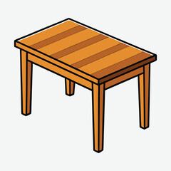 Wooden table with single design vector.