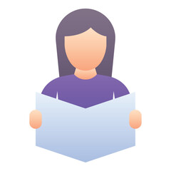 Gradient color icon, illustration for Education, teacher lecture, student book read.