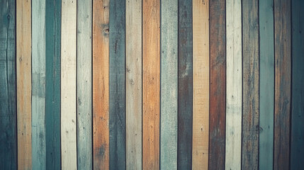 Fototapeta premium Colorful rustic wooden planks background with vertical stripes