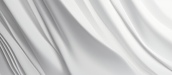 Fototapeta premium Elegant white textured fabric with soft waves and folds, showcasing a smooth monochromatic appearance and ample copy space for design.