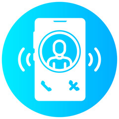 phone call vector round glyph icon