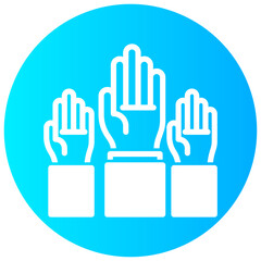 Obraz premium raise hand vector round glyph icon