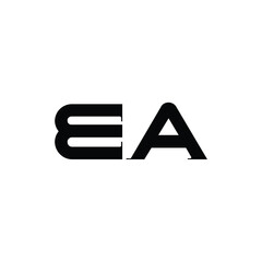 EA monogram logo design letter text name symbol monochrome logotype alphabet character simple logo