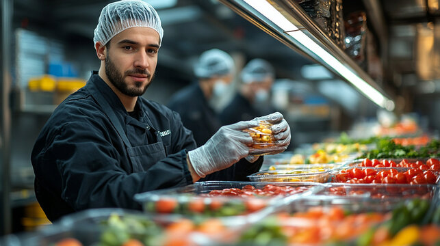 Food safety audit in progress with inspectors examining fresh produce