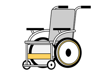車椅子のシンプルベクターイラスト 介護 介助 病院 通院 事故